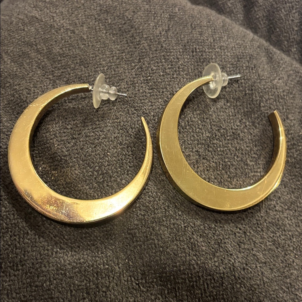 Charles Albert Gold tone Crescent Earrings